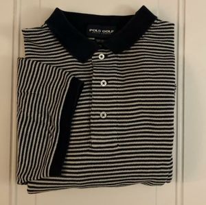 Polo Golf Navy Stripe Short Sleeve Polo